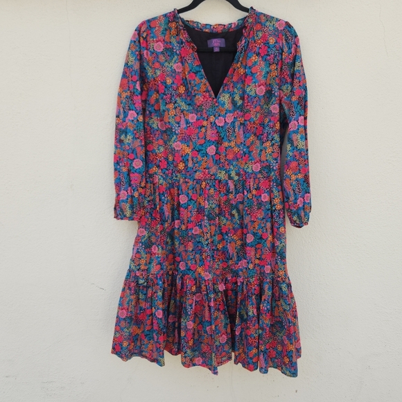 J. Crew Ruffleneck Tiered Popover Dress in Liberty® Ciara Print - Picture 2 of 8